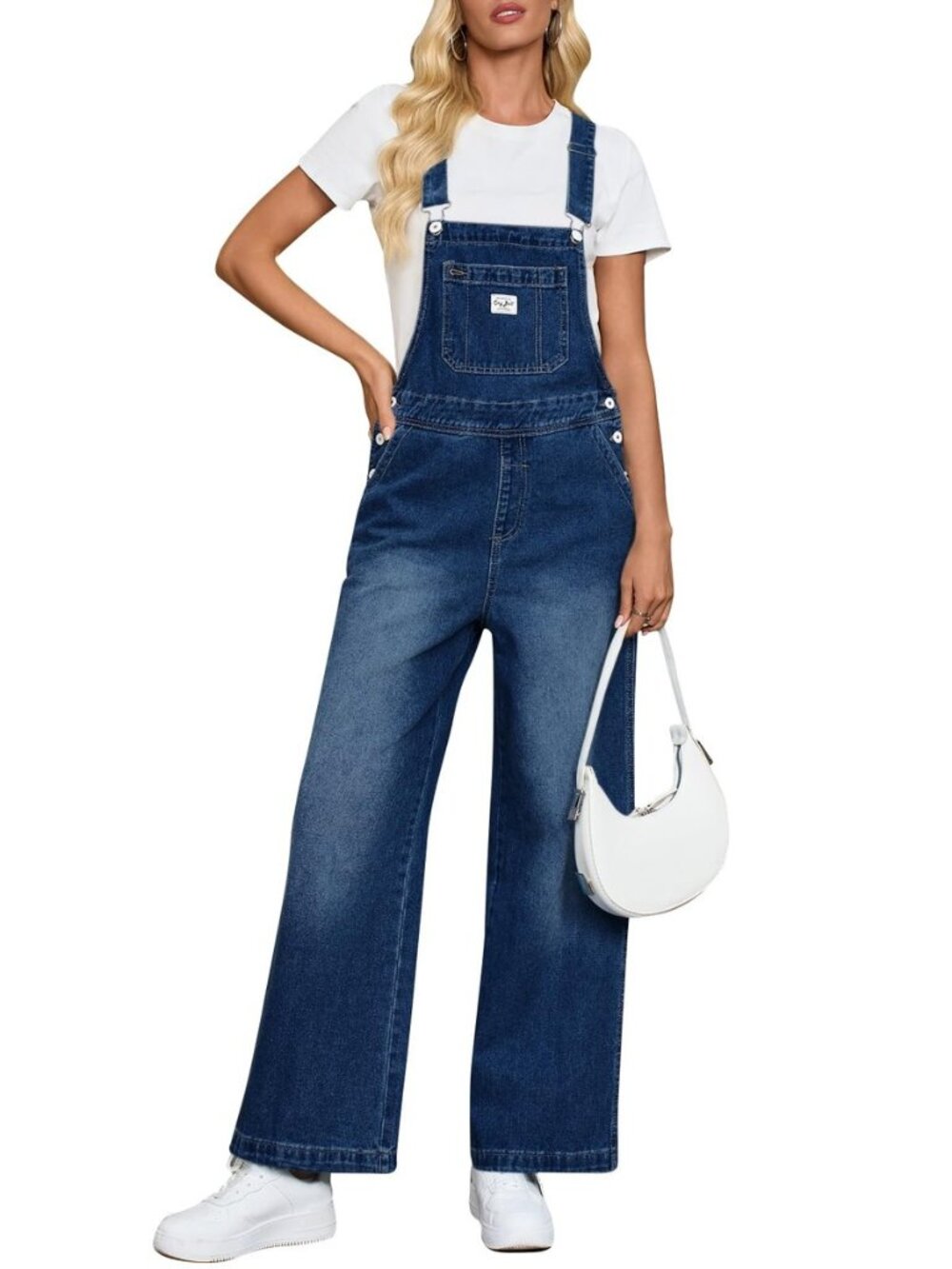 Womens Bib Jean Overalls Denim Long Rompers Casual Baggy Jumpsuit